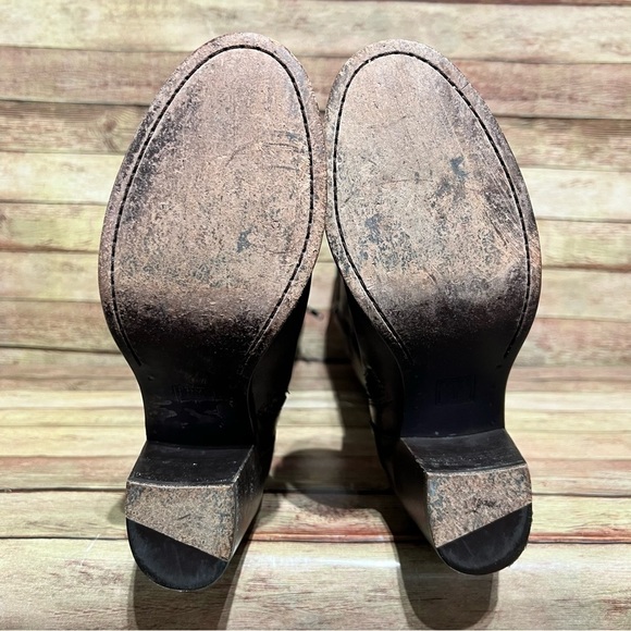 Frye Brown Leather Malorie Tall Heeled Boots - Picture 8 of 11